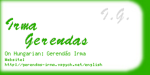 irma gerendas business card